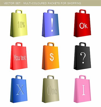 simsearch:400-04263617,k - Realistic illustration collection of multi-coloured packets for shopping - vector Photographie de stock - Aubaine LD & Abonnement, Code: 400-04849761