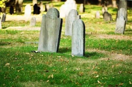 Cemetery with many tombstones on the bright day Stock Photo - Budget Royalty-Free & Subscription, Code: 400-04840366
