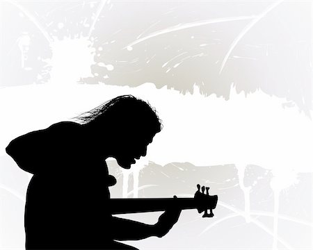 Rock group guitarist. Vector illustration for design use. Stock Photo - Budget Royalty-Free & Subscription, Code: 400-04840917