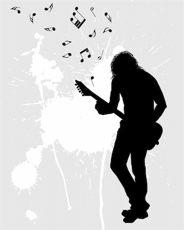 Rock group guitarist. Vector illustration for design use. Stock Photo - Budget Royalty-Free & Subscription, Code: 400-04840918