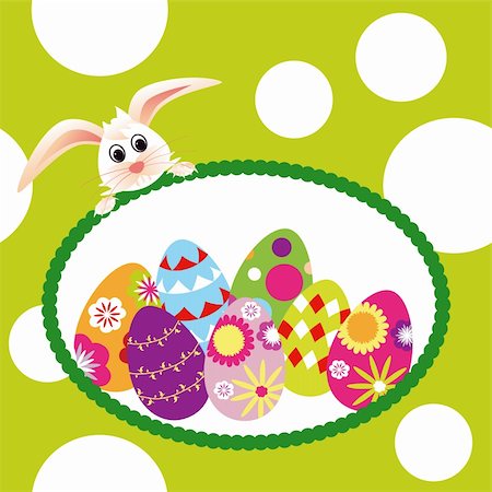 simsearch:400-05672742,k - Springtime Easter holiday wallpaper colorful eggs with rabbit Stock Photo - Budget Royalty-Free & Subscription, Code: 400-04841377