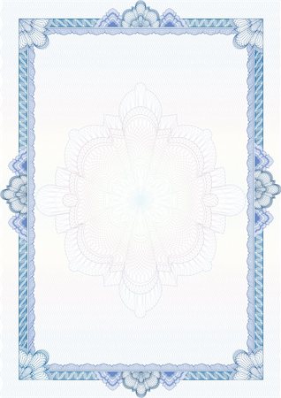 decoration for graduation - Classic guilloche border for diploma or certificate with protective  ornament / vector/ A4 vertical / CMYK color / Layers are separated! Editing is easy Stock Photo - Budget Royalty-Free & Subscription, Code: 400-04841546