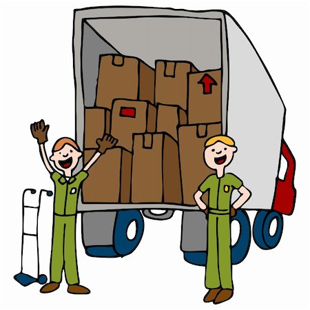 dolly - An image of a moving men and truck with boxes. Stock Photo - Budget Royalty-Free & Subscription, Code: 400-04843758