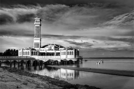 Floating mosque of Tanjung Bungah in Penang, Malaysia, Asia. Stock Photo - Budget Royalty-Free & Subscription, Code: 400-04843967