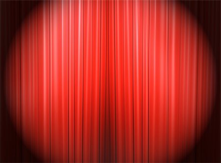 spotted light - Red curtain of a classical theater Photographie de stock - Aubaine LD & Abonnement, Code: 400-04854730