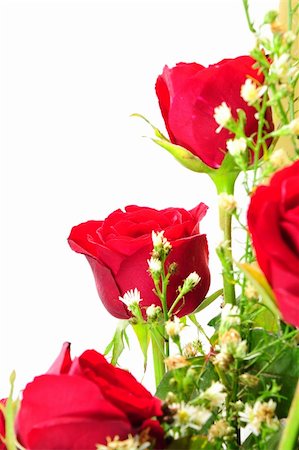 elegant easter decorations - bouquet of red roses isolated on white background Stock Photo - Budget Royalty-Free & Subscription, Code: 400-04855361