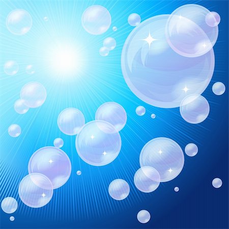 fresh air background - Blue bubbles background, vector image Photographie de stock - Aubaine LD & Abonnement, Code: 400-04855504