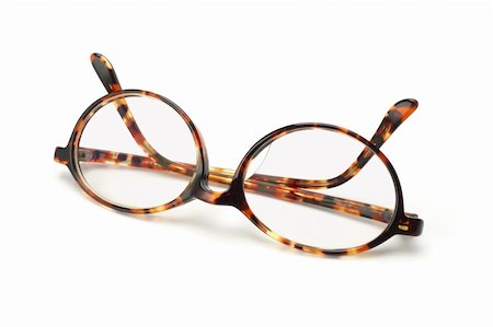 simsearch:400-07774329,k - Old fashion plastic frame eyeglasses on white background Stock Photo - Budget Royalty-Free & Subscription, Code: 400-04855651