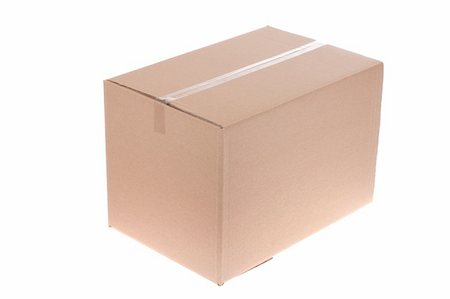 shipping carton - cardboard box, photo on the white background Stock Photo - Budget Royalty-Free & Subscription, Code: 400-04857698