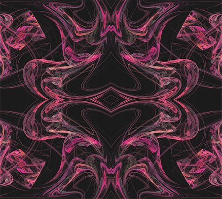 fractal - Continuous fractal textile pattern in pinks on a black background. Foto de stock - Super Valor sin royalties y Suscripción, Código: 400-04857837