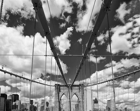 ramps on the road - Road above Brooklyn Bridge, New York City Foto de stock - Super Valor sin royalties y Suscripción, Código: 400-04857913