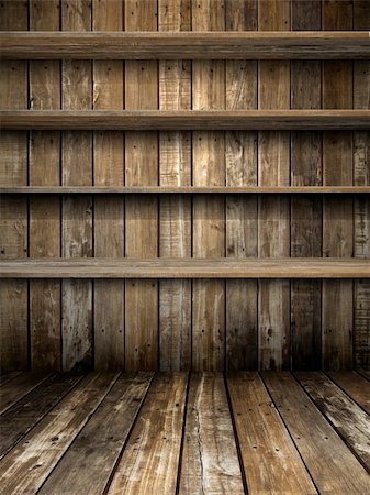 Four Old Grunge Wood Shelf on Panel Stock Photo - Budget Royalty-Free & Subscription, Code: 400-04858019