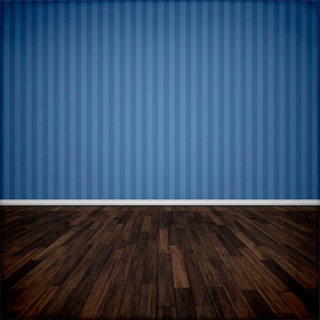 empty room with dark hardwoods - An image of a beautiful blue room Stock Photo - Budget Royalty-Free & Subscription, Code: 400-04858060