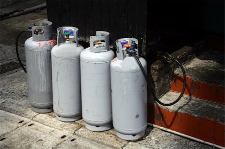 photography natural gas pipes - Huge gas bucket on the outside restaurant Stock Photo - Budget Royalty-Free & Subscription, Code: 400-04858218