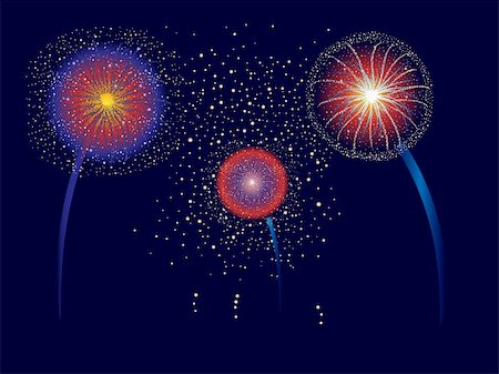 fireworks reds vector - Firework display for Fourth of July or other holidays Stock Photo - Budget Royalty-Free & Subscription, Code: 400-04858534