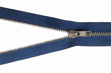 decomposed - Unbuttoned blue zipper isolated on white, hi resolution Stock Photo - Budget Royalty-Free & Subscription, Code: 400-04858991