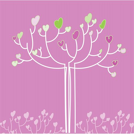 simsearch:400-06100432,k - template for Valentine's Day greetings to - a tree with hearts Stock Photo - Budget Royalty-Free & Subscription, Code: 400-04859561