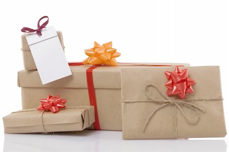 simsearch:400-04374732,k - gift boxes with ribbon and blank label on white background Stock Photo - Budget Royalty-Free & Subscription, Code: 400-04859956