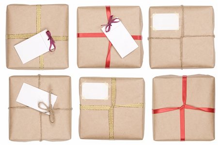 simsearch:400-04374732,k - gift box with ribbon and blank label on white background Stock Photo - Budget Royalty-Free & Subscription, Code: 400-04859952