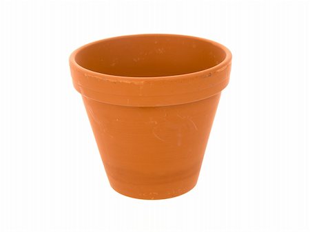 Empty ceramic flowerpot on a white background Stock Photo - Budget Royalty-Free & Subscription, Code: 400-04850442