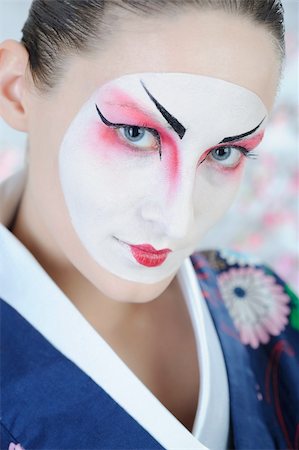 close-up artistic portrait of japan geisha woman with creative make-up Stock Photo - Budget Royalty-Free & Subscription, Code: 400-04851015