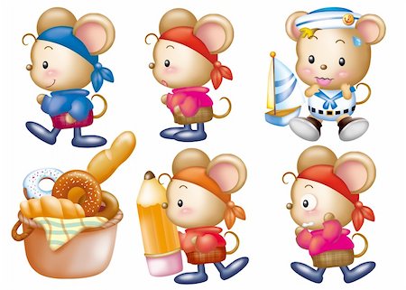 Cute cartoon design elements set - mouse Stock Photo - Budget Royalty-Free & Subscription, Code: 400-04852029