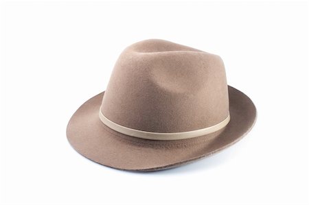 simsearch:400-05287348,k - Fedora hat  isolated on white background Stock Photo - Budget Royalty-Free & Subscription, Code: 400-04852230