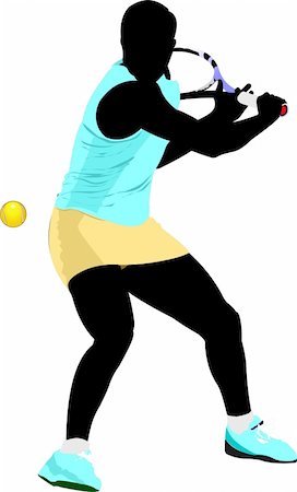 simsearch:400-05277759,k - Tennis player. Colored Vector illustration for designers Stock Photo - Budget Royalty-Free & Subscription, Code: 400-04852852