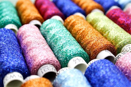 simsearch:400-06079198,k - Set of coloured bobbins of lurex thread Stock Photo - Budget Royalty-Free & Subscription, Code: 400-04853407