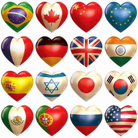 simsearch:400-04915019,k - 16 countries hearts in 3d Stock Photo - Budget Royalty-Free & Subscription, Code: 400-04864446