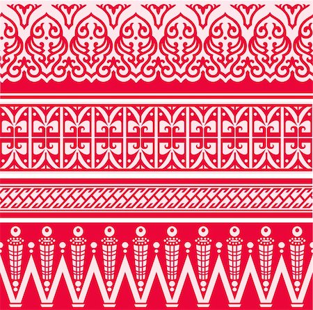 decorative border fabrics - abstract border pattern design Stock Photo - Budget Royalty-Free & Subscription, Code: 400-04864710