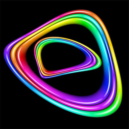 Multicolor spectral closed curve. Illustration on black background Stock Photo - Budget Royalty-Free & Subscription, Code: 400-04865348