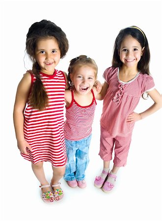 Cute little girls isolated on white background Stock Photo - Budget Royalty-Free & Subscription, Code: 400-04866746