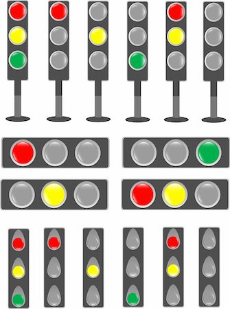 Traffic light & status bar semaphore set sign Stock Photo - Budget Royalty-Free & Subscription, Code: 400-04867575