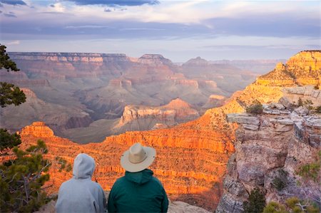 Couple Enjoying the Beautiful Landscape of the Grand Canyon Sunset. Stock Photo - Budget Royalty-Free & Subscription, Code: 400-04867636