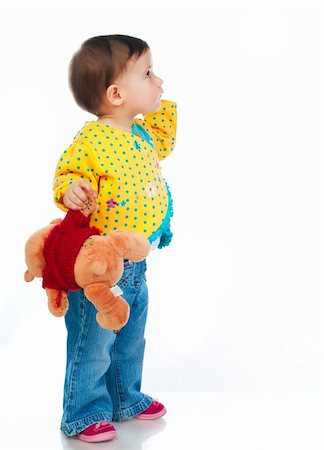 simsearch:400-04638236,k - little kid playing with colorful toys on a white background Photographie de stock - Aubaine LD & Abonnement, Code: 400-04867735