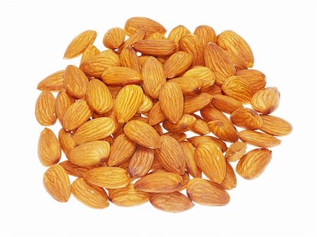 simsearch:400-04833195,k - almonds isolated on a white Stock Photo - Budget Royalty-Free & Subscription, Code: 400-04869259