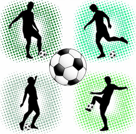 football goal leg kick - soccer players silhouettes - vector illustration Stock Photo - Budget Royalty-Free & Subscription, Code: 400-04869275