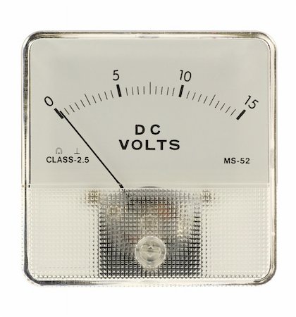 Voltmeter isolated in white Stock Photo - Budget Royalty-Free & Subscription, Code: 400-04869397