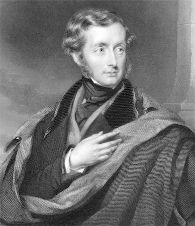 simsearch:400-05685013,k - Philip Henry Stanhope, 5th Earl Stanhope (1805-1875) on engraving from 1800s. British politician and historian. Engraved by W. & F. Holl after a painting by Lucas and published by G.Virtue. Stock Photo - Budget Royalty-Free & Subscription, Code: 400-04869724