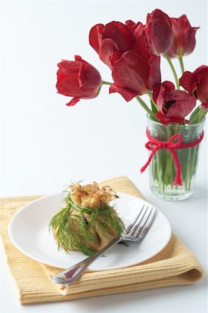 Pancake with mushrooms and herbs for breakfast Stock Photo - Budget Royalty-Free & Subscription, Code: 400-04860064