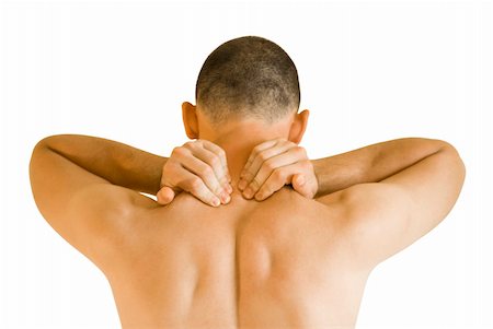 young man having neck ache making massage Stock Photo - Budget Royalty-Free & Subscription, Code: 400-04860565