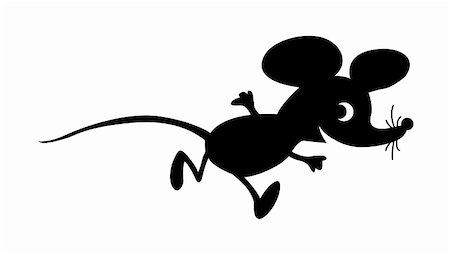vector silhouette mouse on white background Stock Photo - Budget Royalty-Free & Subscription, Code: 400-04861132