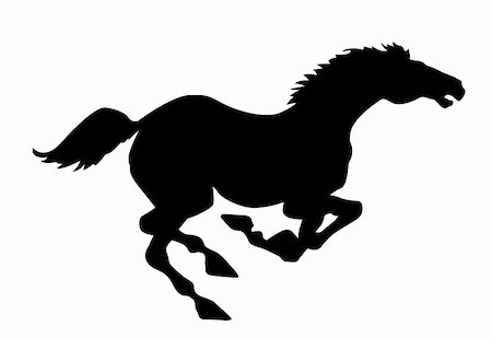 vector silhouette horse on white background Stock Photo - Budget Royalty-Free & Subscription, Code: 400-04861151