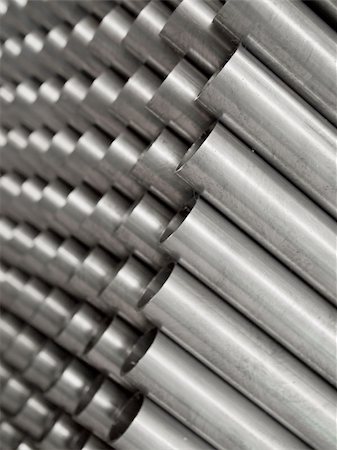 Line of round steel pipe Stock Photo - Budget Royalty-Free & Subscription, Code: 400-04861412