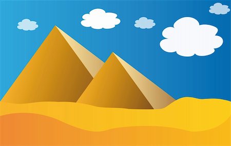 simsearch:400-05098768,k - illustration of pyramids in egypt with blue sky and sun Stock Photo - Budget Royalty-Free & Subscription, Code: 400-04861985