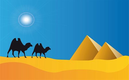 simsearch:400-05098768,k - illustration of pyramids in egypt with blue sky and sun Stock Photo - Budget Royalty-Free & Subscription, Code: 400-04861987
