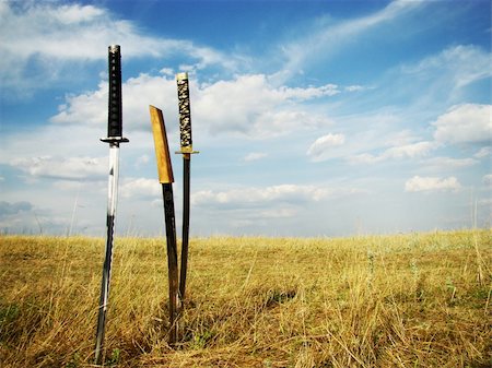 sheath - Boundless field with swords in the sky Photographie de stock - Aubaine LD & Abonnement, Code: 400-04862240