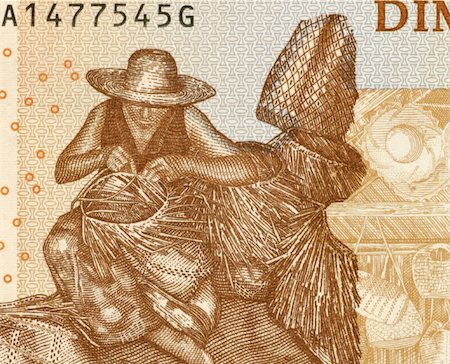 Man Weaving Basket on 500 Ariary 2004 Banknote from Madagascar. Stock Photo - Budget Royalty-Free & Subscription, Code: 400-04862823