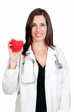 A female cardiologist woman doctor holding a red heart Stock Photo - Budget Royalty-Free & Subscription, Code: 400-04863130